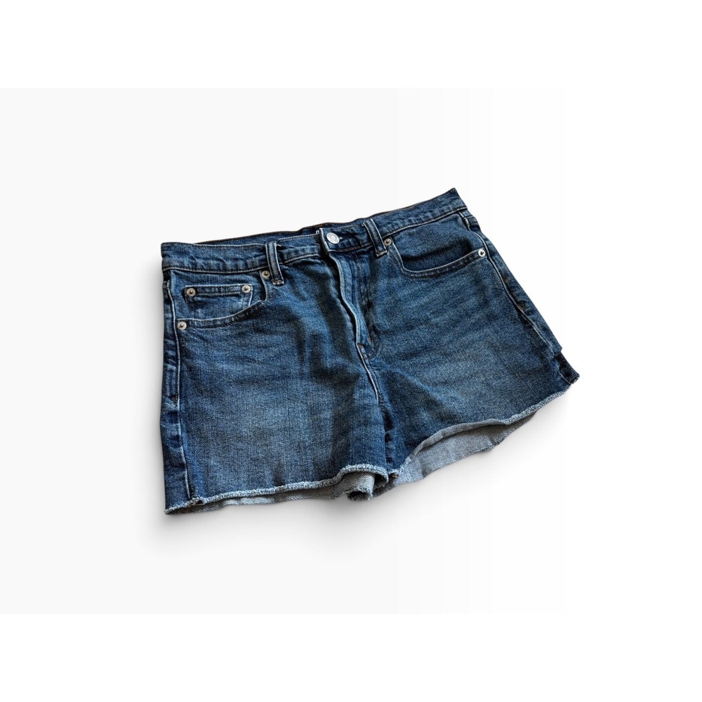 Gap Denim Shorts 28 Blue Cut Off Raw Hem High Rise Button Fly